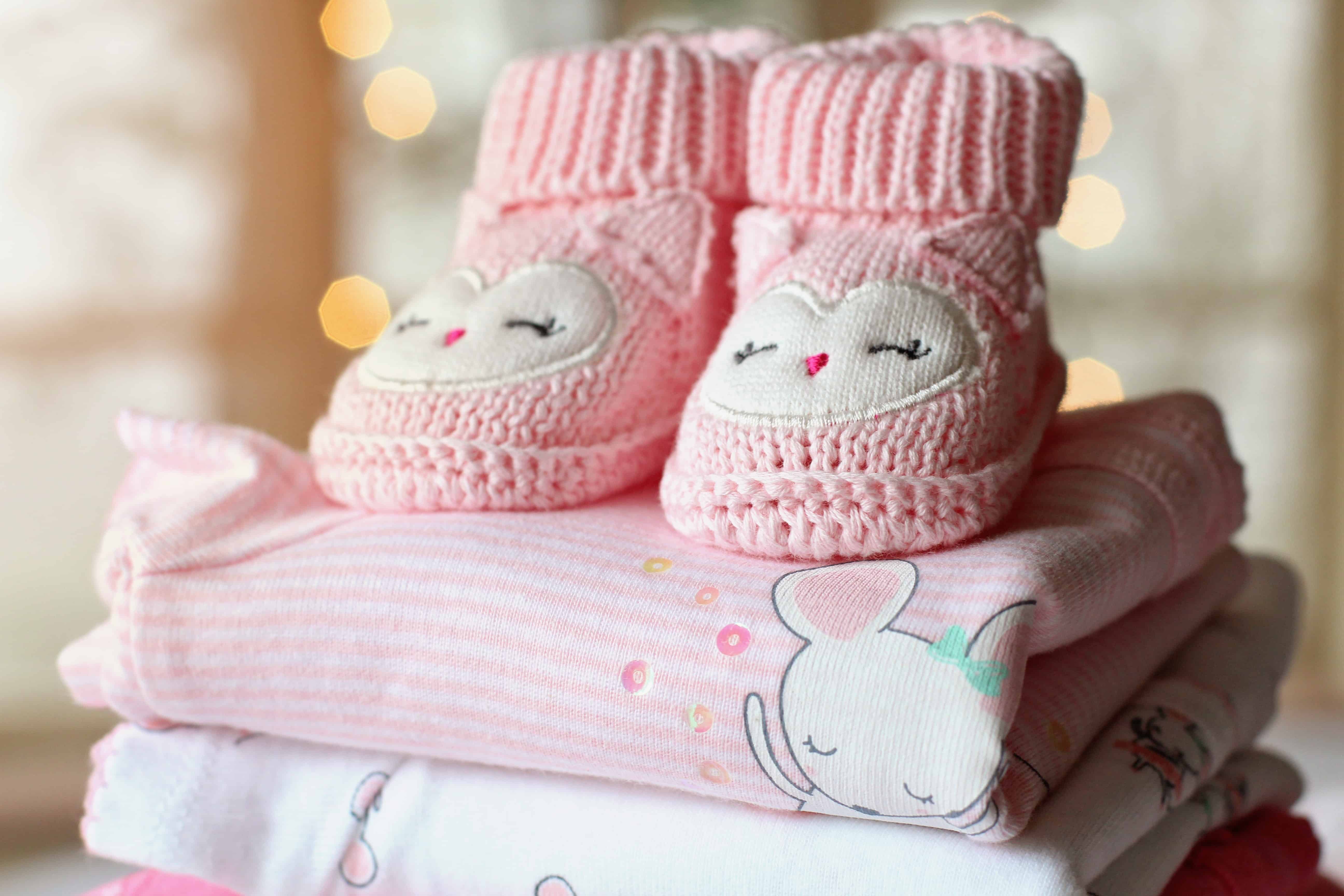 Little pink clothing items for a baby